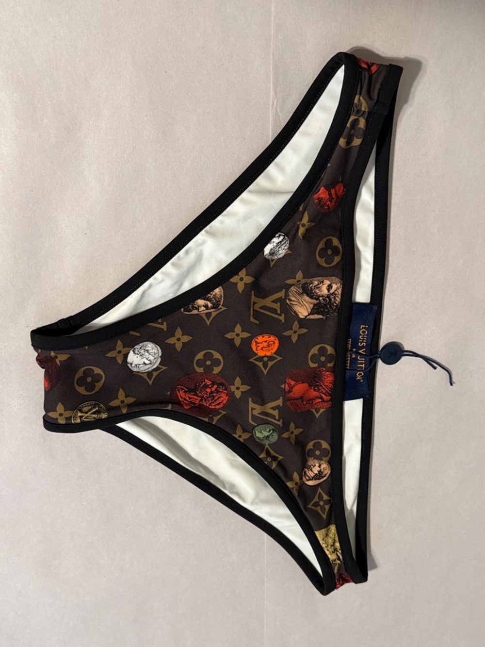 Authentic Louis Vuitton Brown Monogram Bikini Briefs Greek coin NWOT  Motifs - Picture 3 of 14